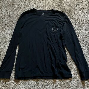 Ivory Ella Black Long Sleeve Tee Casual Crew Neck